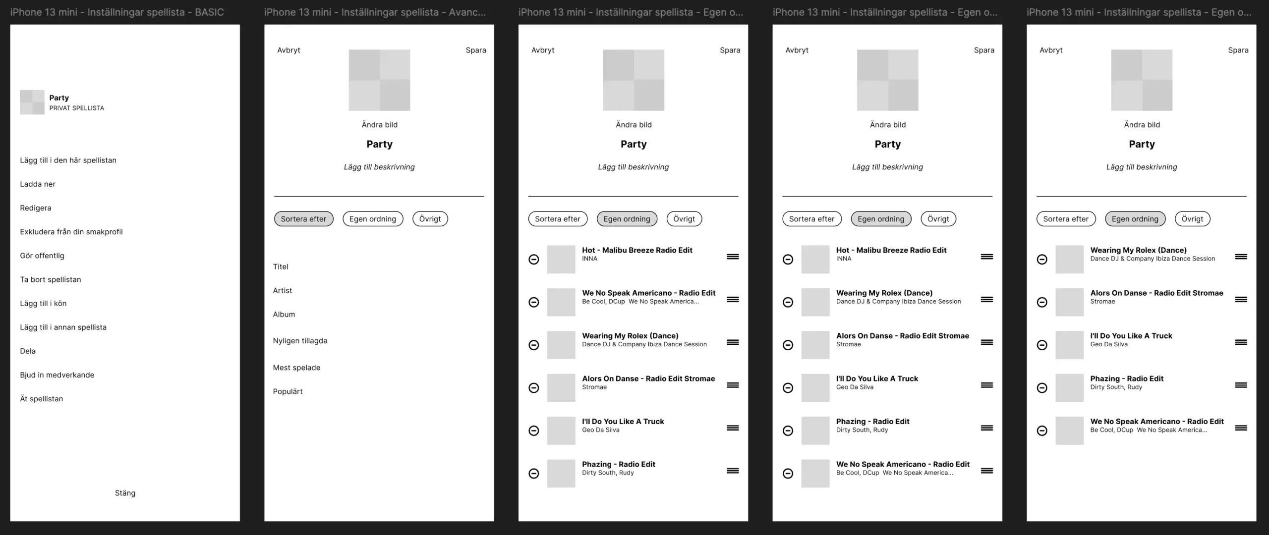Third Low-fidelity wireframes made in Figma as a clickable prototype